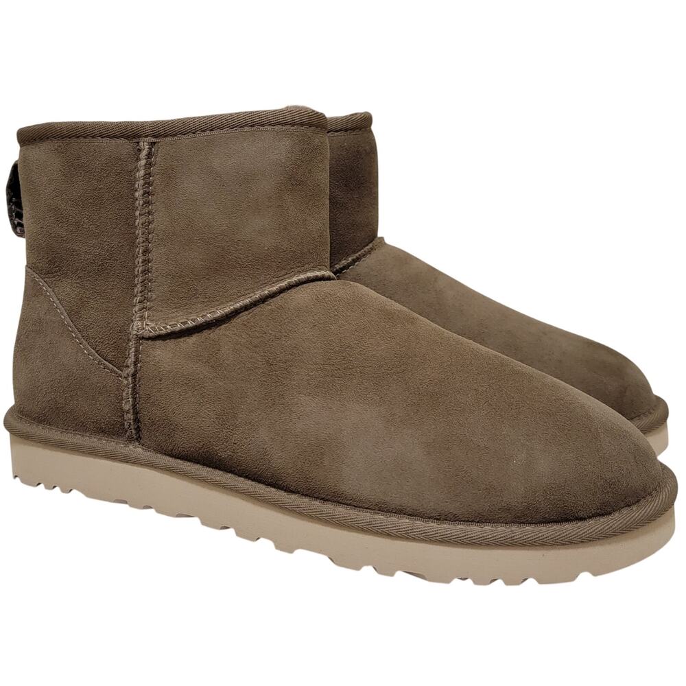 UGG Men Classic Mini Wool Lined Ankle Boots Size US 9 Hickory Brown Suede